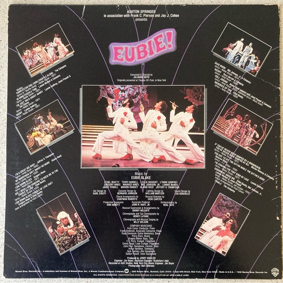 Maurice Hines Signed EUBIE! Lp Vinyl Original Broadway Cast Warner Brothers 1979 - Picture 3 of 5